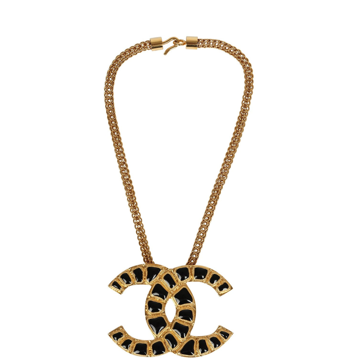 Pre-owned Chanel Large "Along The Nile" Short CC Necklace Black, Resin Gold