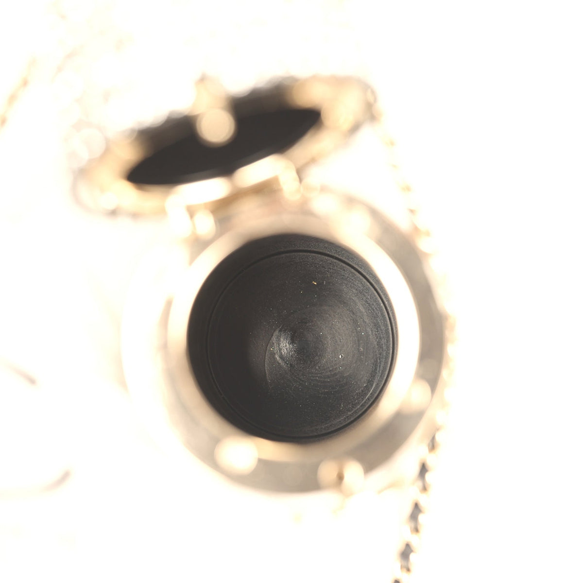 Chanel Crystal-Embellished Lipstick Case Long Necklace Black Resin, Crystals Light Gold Hardware