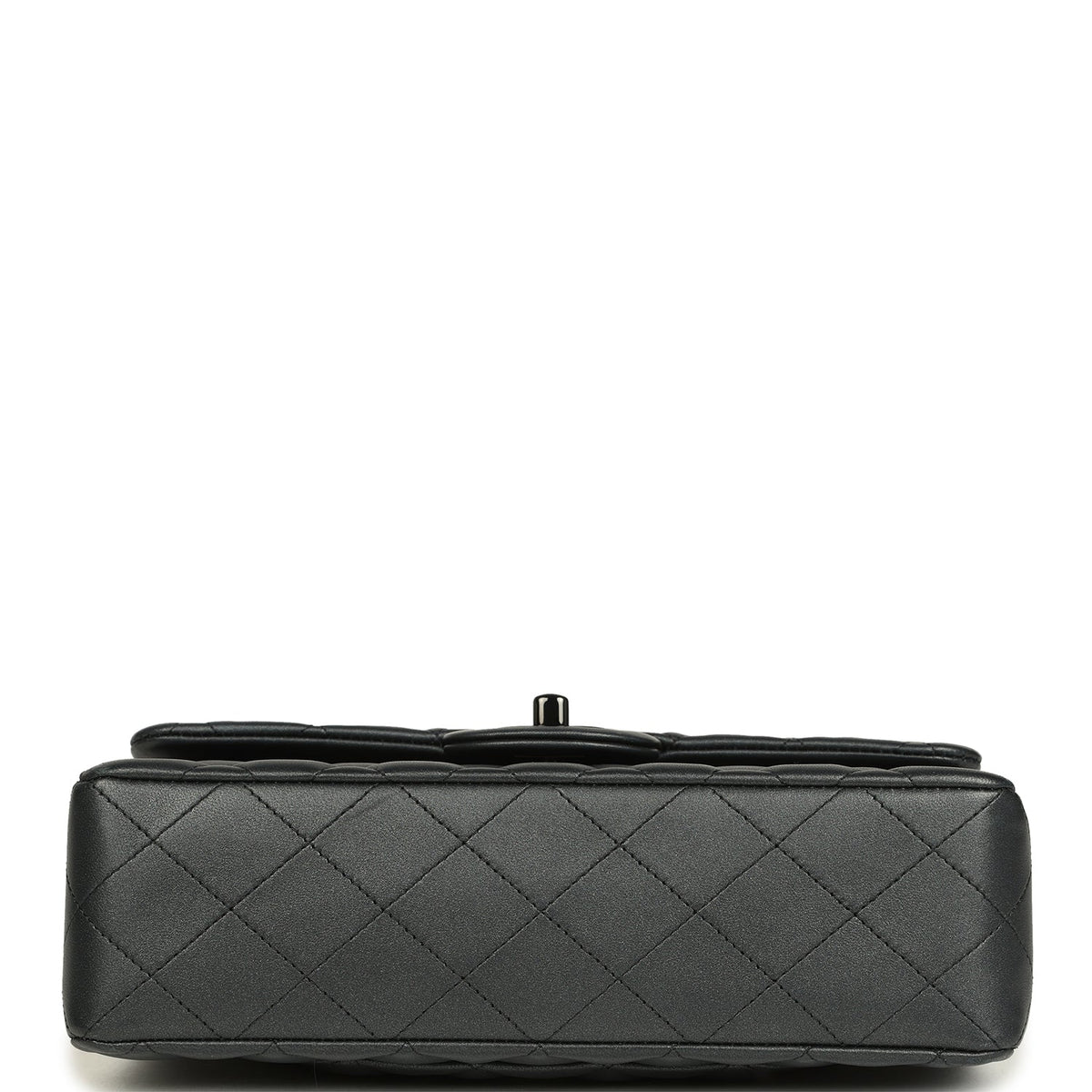 Pre-owned Chanel Small Classic Double Flap Bag So Black Iridescent Lambskin Black Hardware