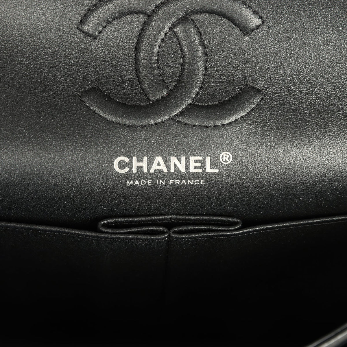 Pre-owned Chanel Small Classic Double Flap Bag So Black Iridescent Lambskin Black Hardware