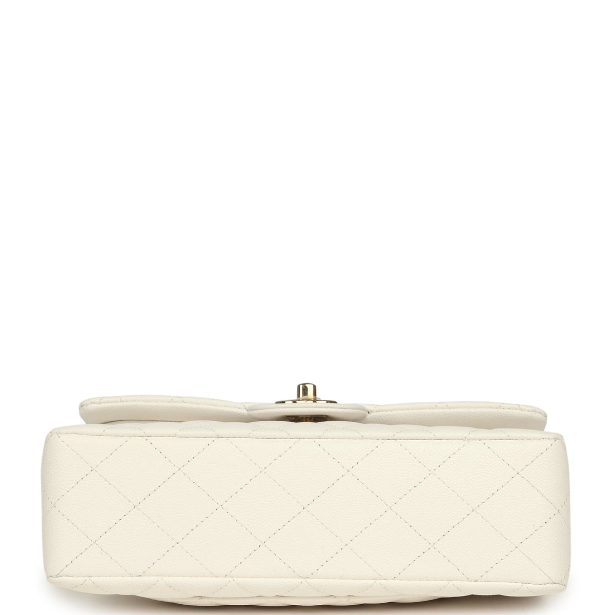 Chanel Small Classic Double Flap Bag Off White Shiny Caviar Light Gold Hardware
