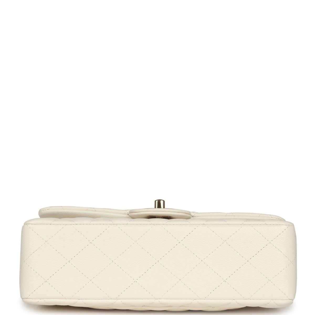 Chanel Small Classic Double Flap Bag White Shiny Caviar Light Gold Hardware