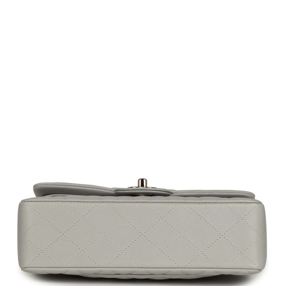 Chanel Small Classic Double Flap Bag Light Grey Caviar Light Gold Hardware