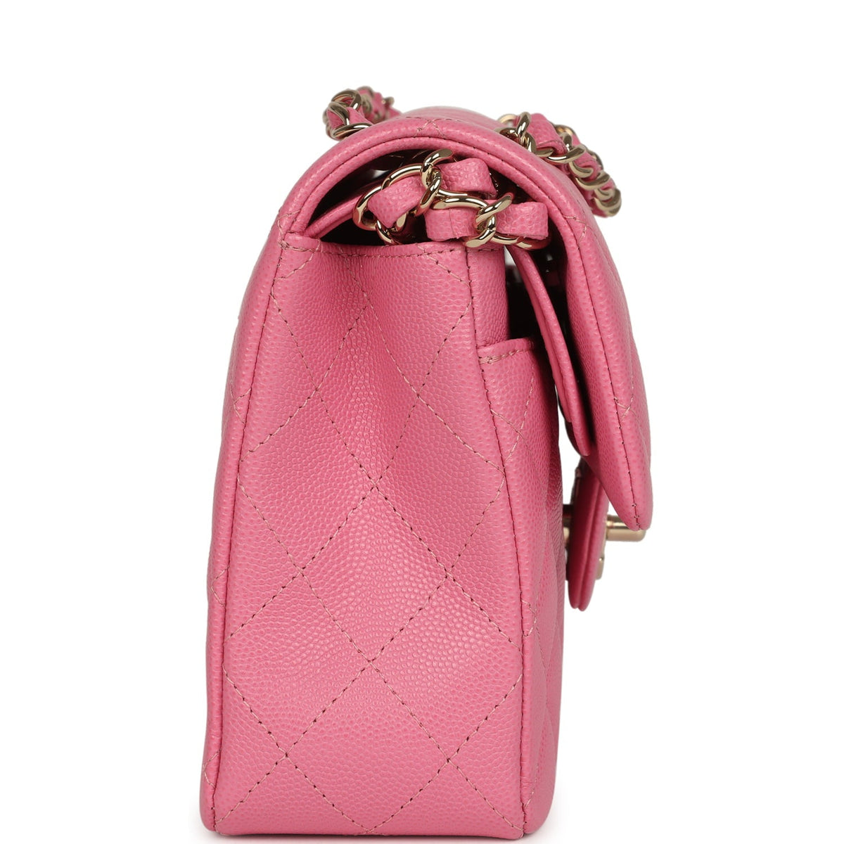 Chanel Small Classic Double Flap Bag Pink Caviar Light Gold Hardware