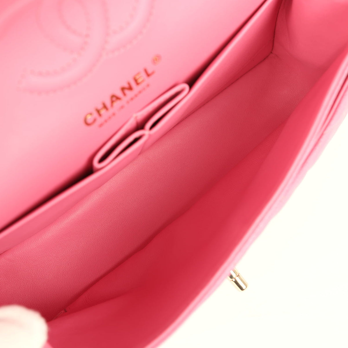 Chanel Small Classic Double Flap Bag Pink Caviar Light Gold Hardware