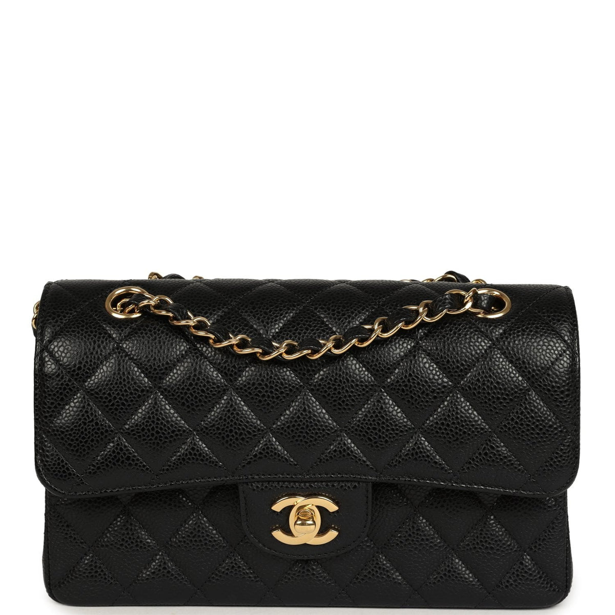 Chanel Small Classic Double Flap Bag Black Caviar Gold Hardware