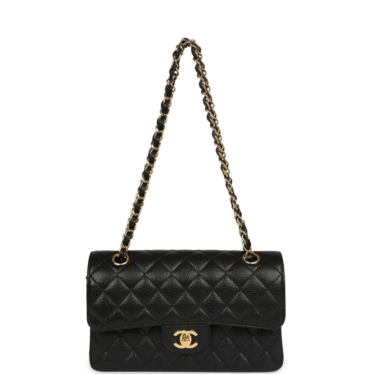 Chanel Small Classic Double Flap Bag Black Caviar Gold Hardware