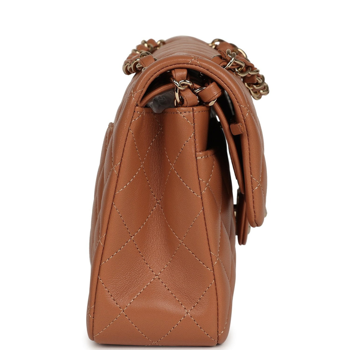 Chanel Small Classic Double Flap Bag Caramel Lambskin Light Gold Hardware