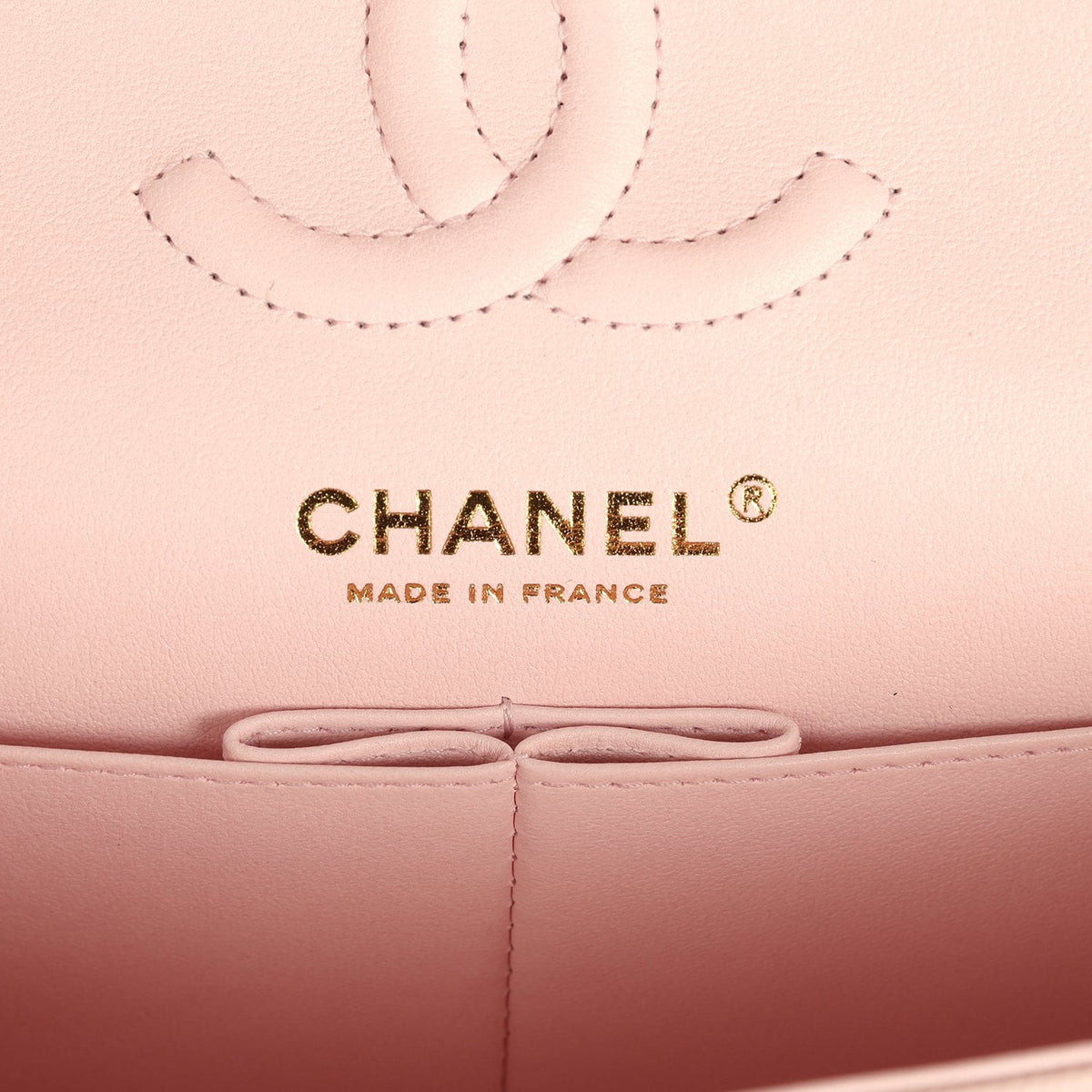 Chanel Small Classic Double Flap Bag Light Pink Shiny Caviar Light Gold Hardware