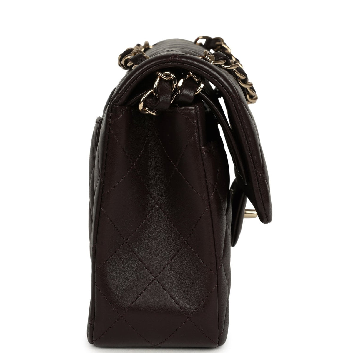 Chanel Small Classic Double Flap Bag Dark Brown Lambskin Light Gold Hardware