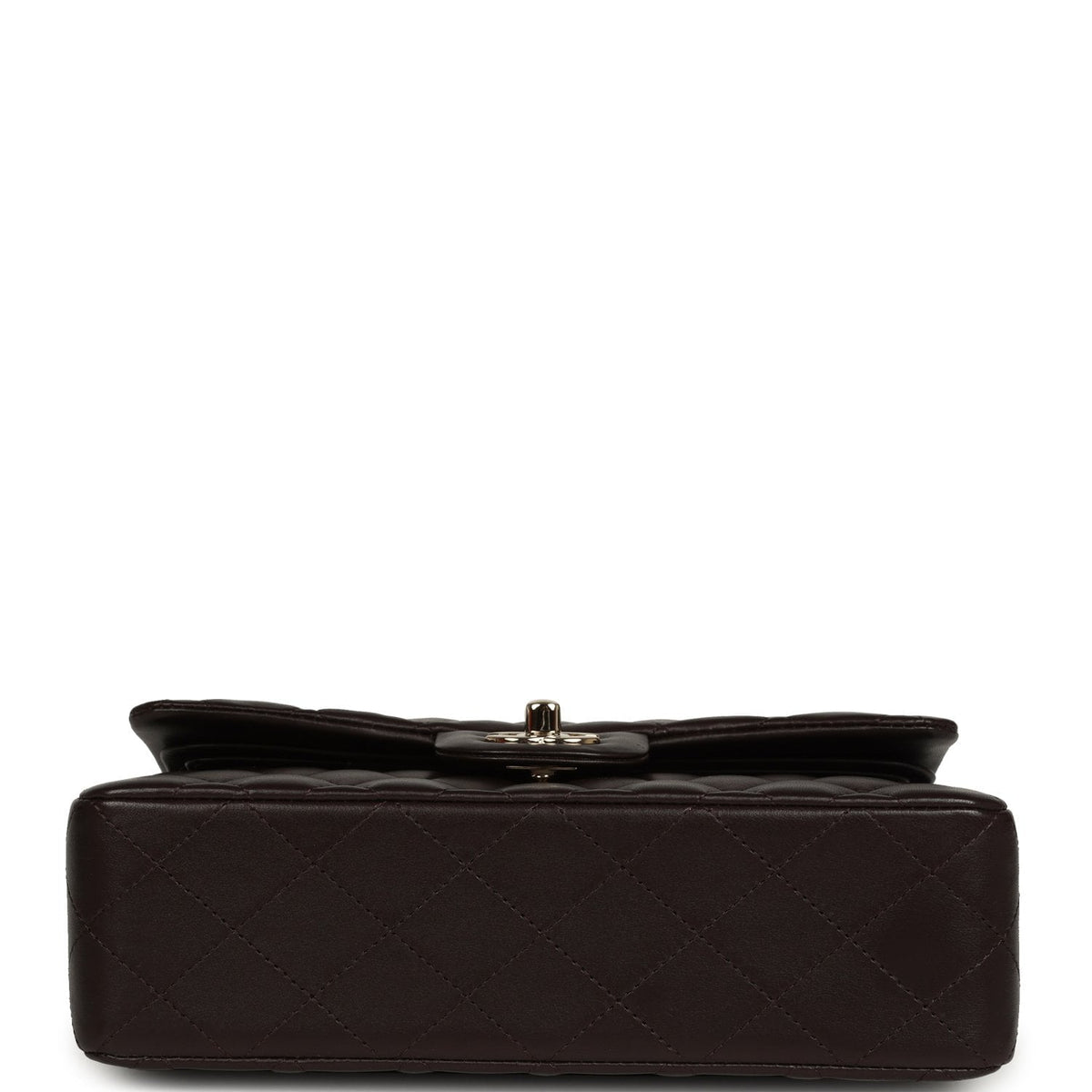 Chanel Small Classic Double Flap Bag Dark Brown Lambskin Light Gold Hardware