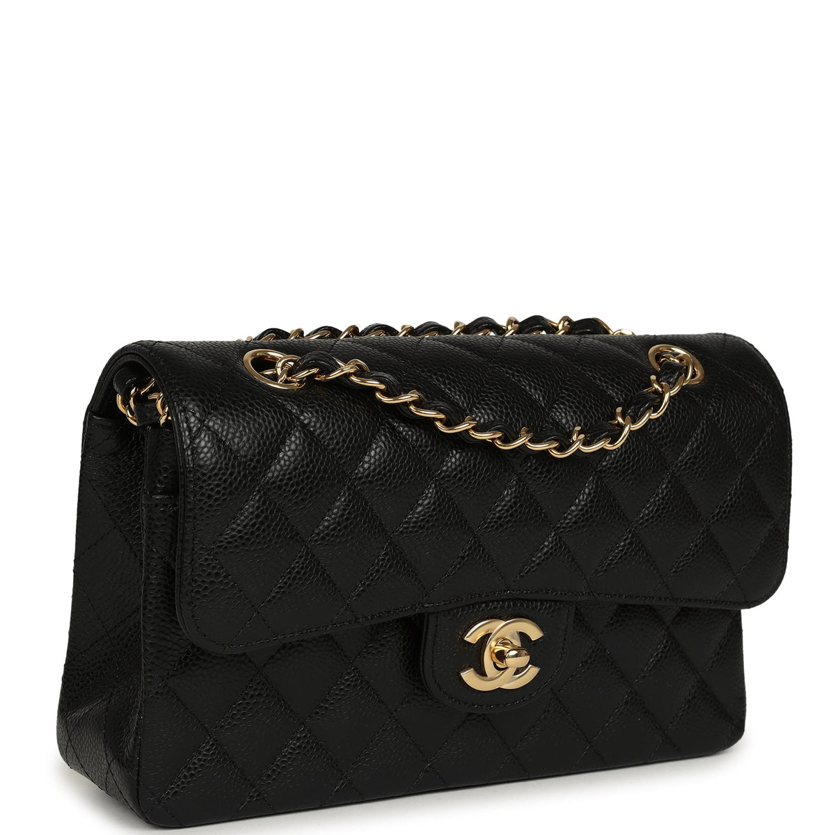 Chanel Small Classic Double Flap Bag Black Caviar Gold Hardware