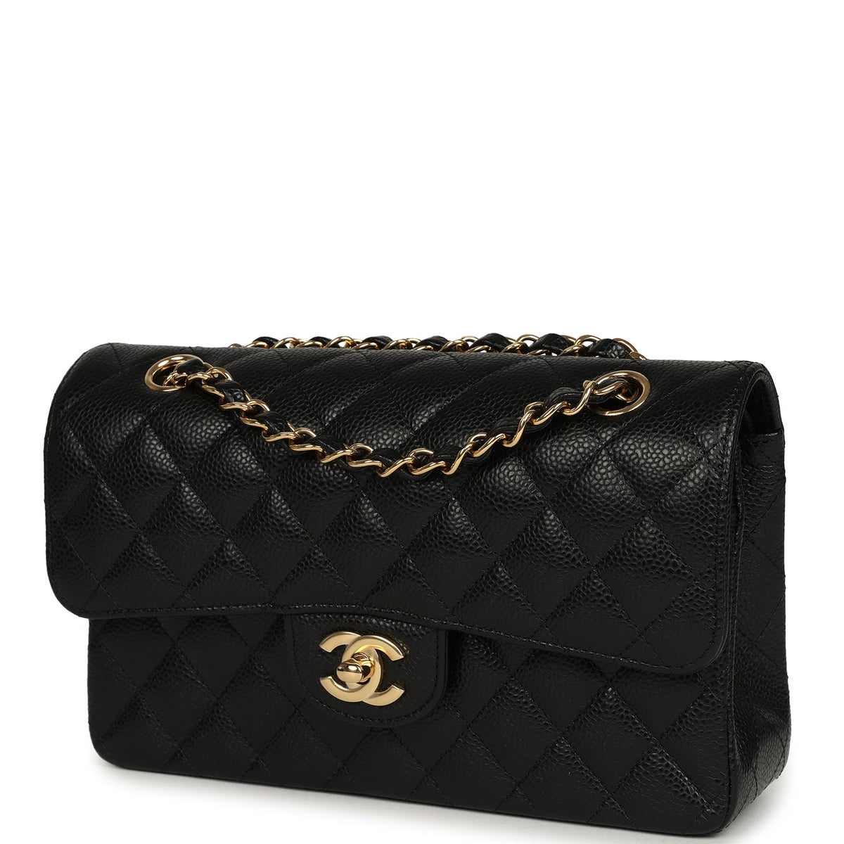 Chanel Small Classic Double Flap Bag Black Caviar Gold Hardware