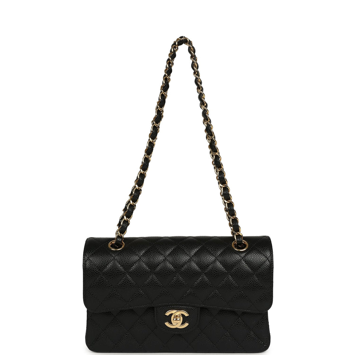 Chanel Small Classic Double Flap Bag Black Caviar Gold Hardware