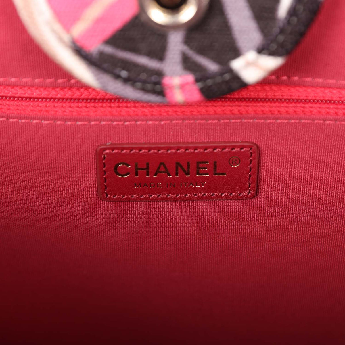 Chanel Medium Deauville Shopping Tote Grey, Pink Tropical Floral Velvet Light Gold Hardware