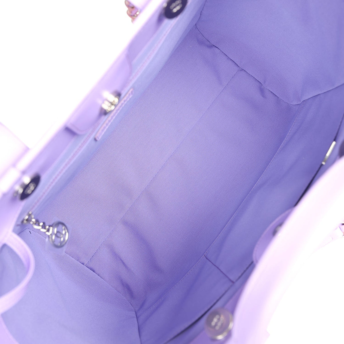 Chanel Small Deauville Shopping Tote Pink, Purple Ombre Calfskin Silver Hardware