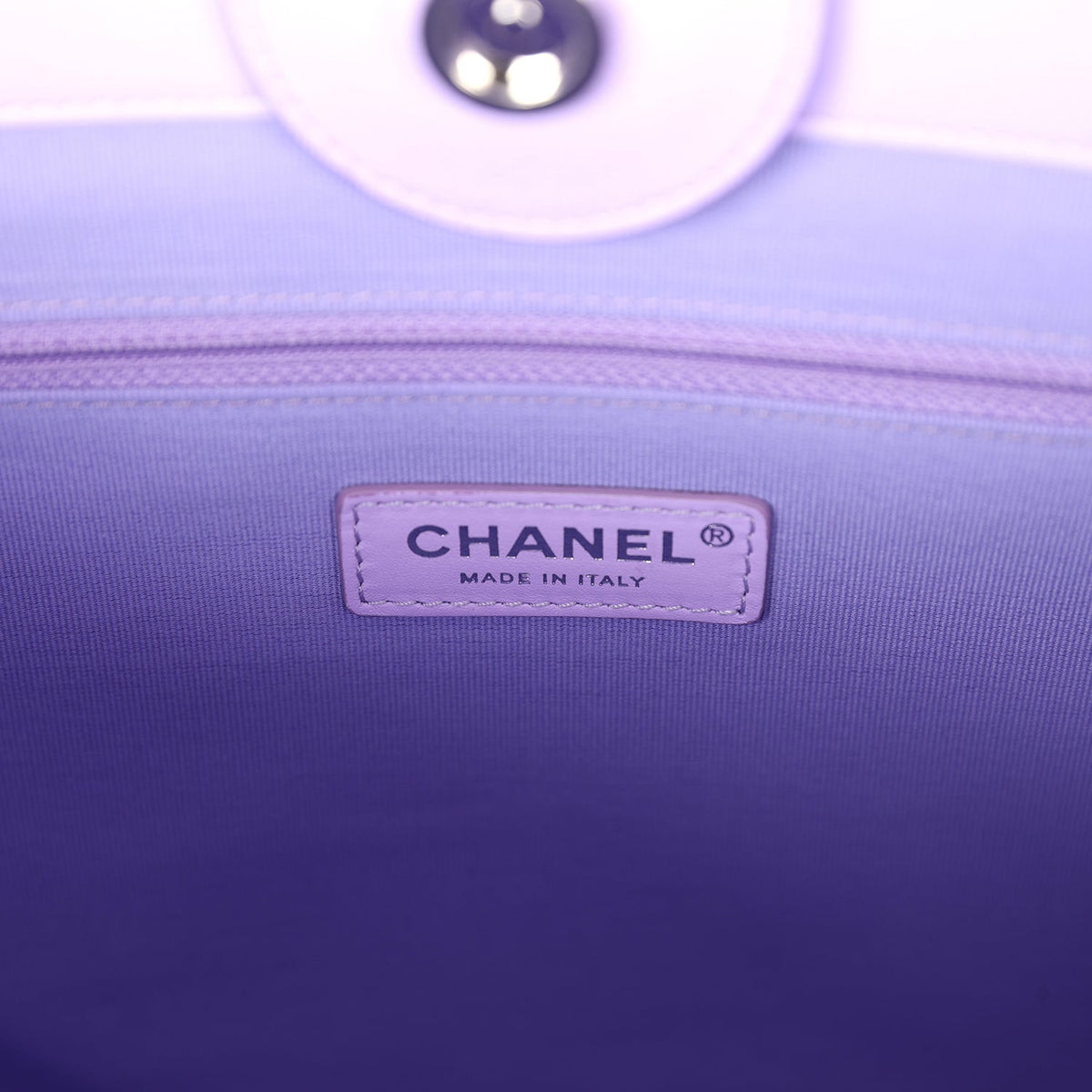 Chanel Small Deauville Shopping Tote Pink, Purple Ombre Calfskin Silver Hardware