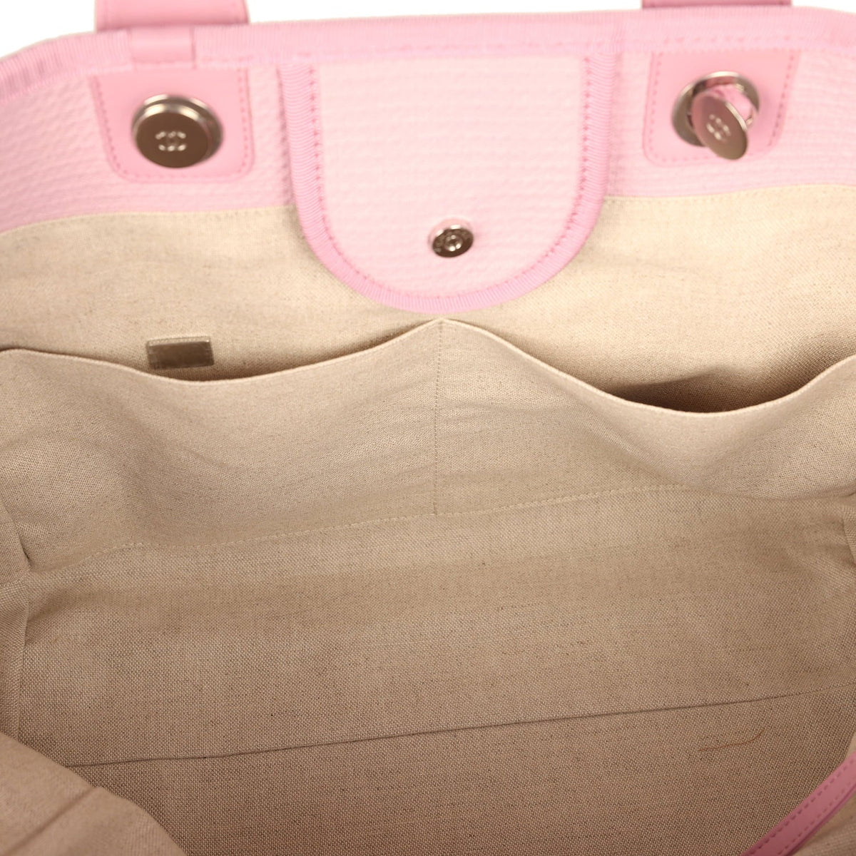 Chanel Medium Deauville Shopping Tote Pink Canvas Silver Hardware