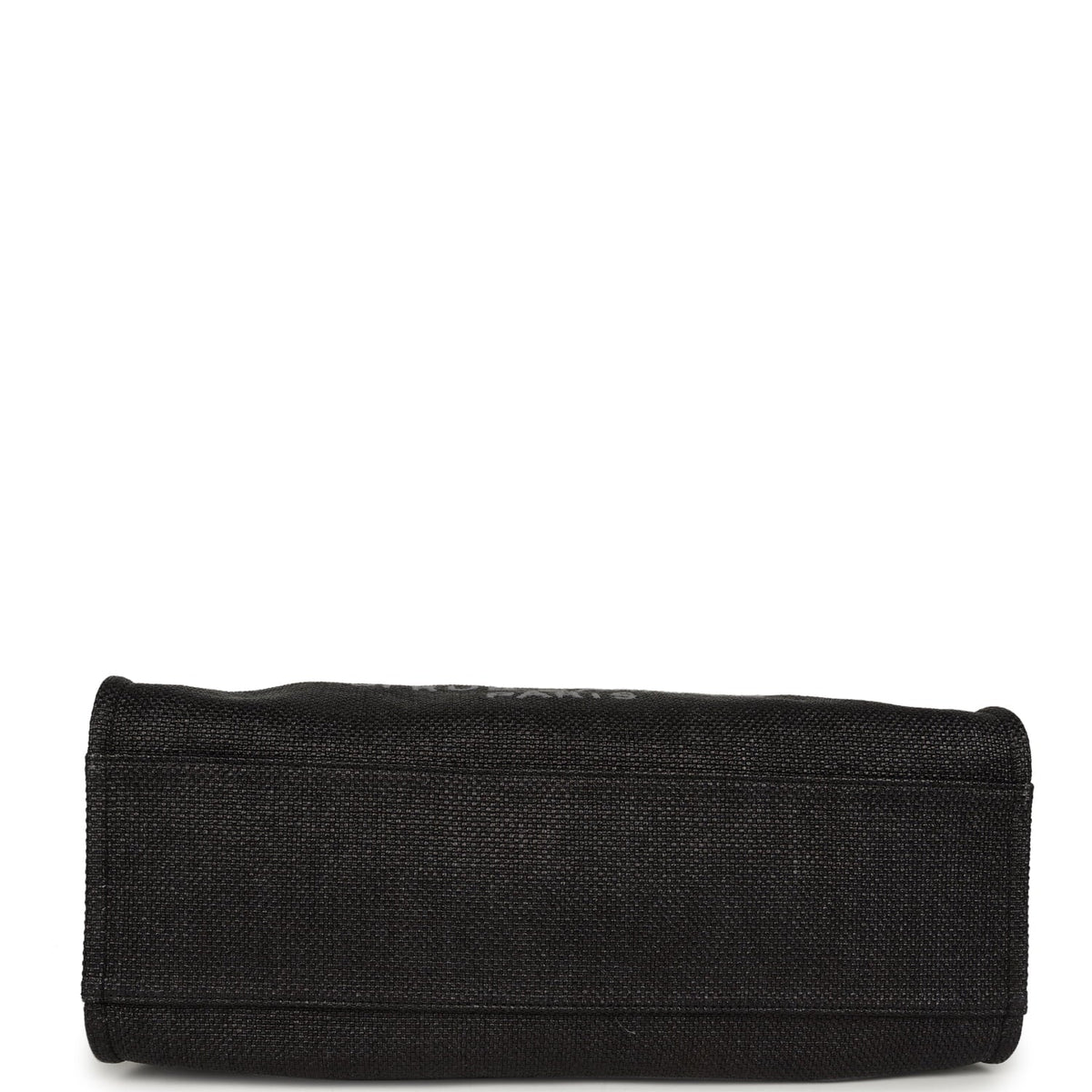 Chanel Large Deauville Shopping Tote Black, Grey Raffia, Black Canvas Light Gold Hardware