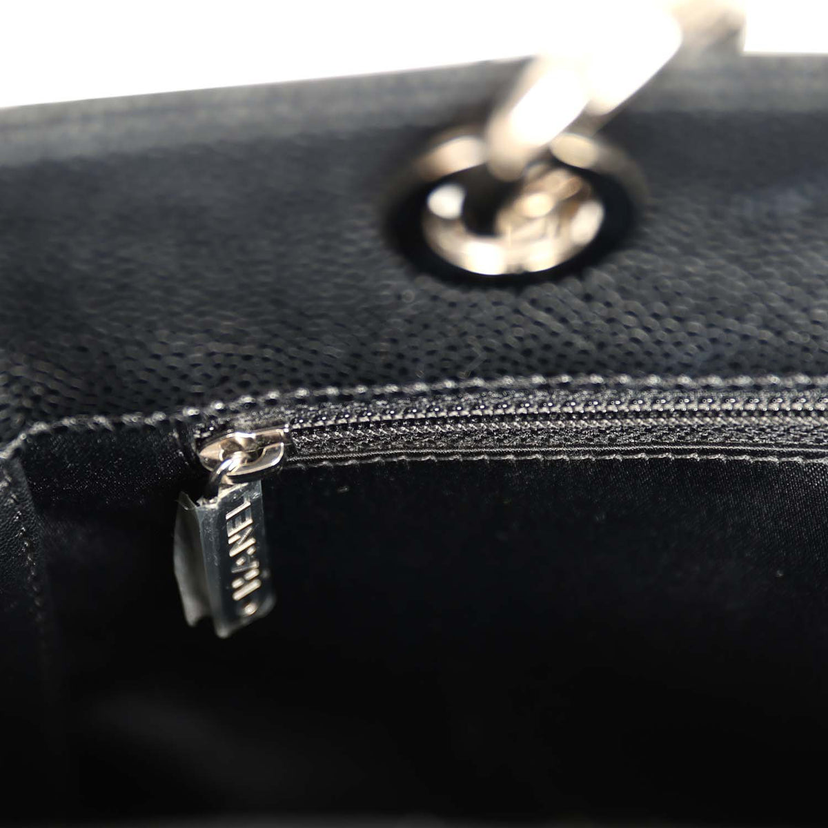 Pre-owned Chanel Grand Shopping Tote Black Caviar Silver Hardware