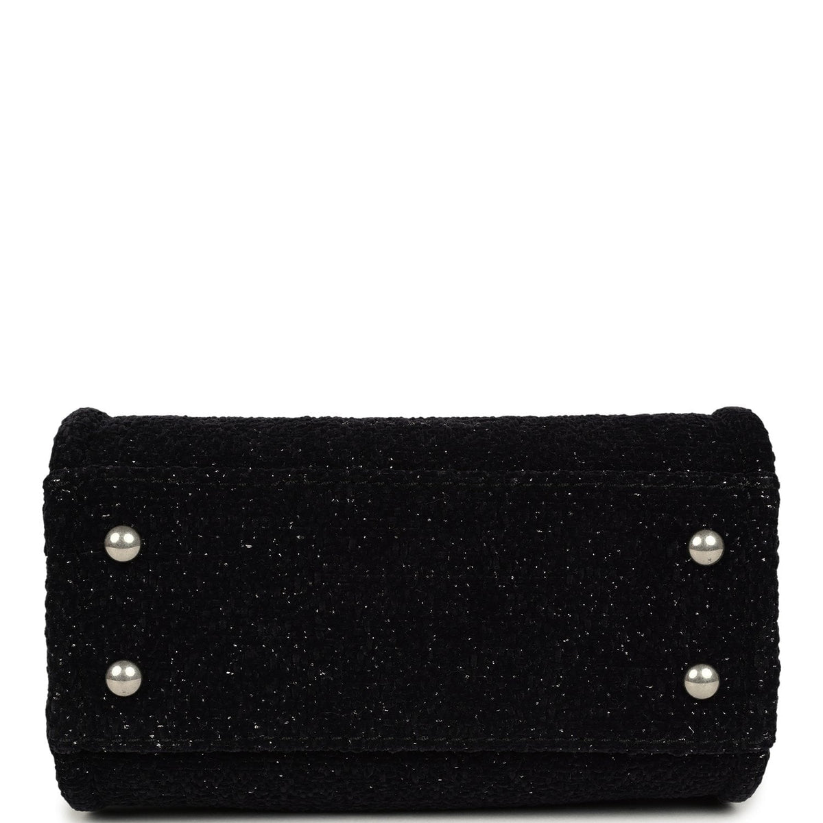 Chanel Mini Deauville Shopping Tote Black, Silver Tweed Boucle, Leather Silver Hardware