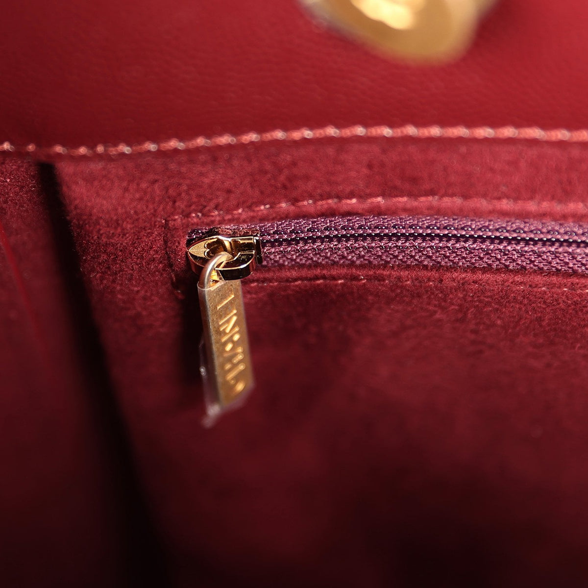 Chanel Small Studded Deauville Shopping Tote Burgundy Caviar Brushed Gold Hardware