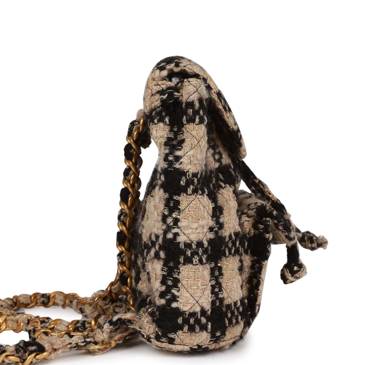 Vintage Chanel Duma Backpack Beige, Black Tweed Gold Hardware