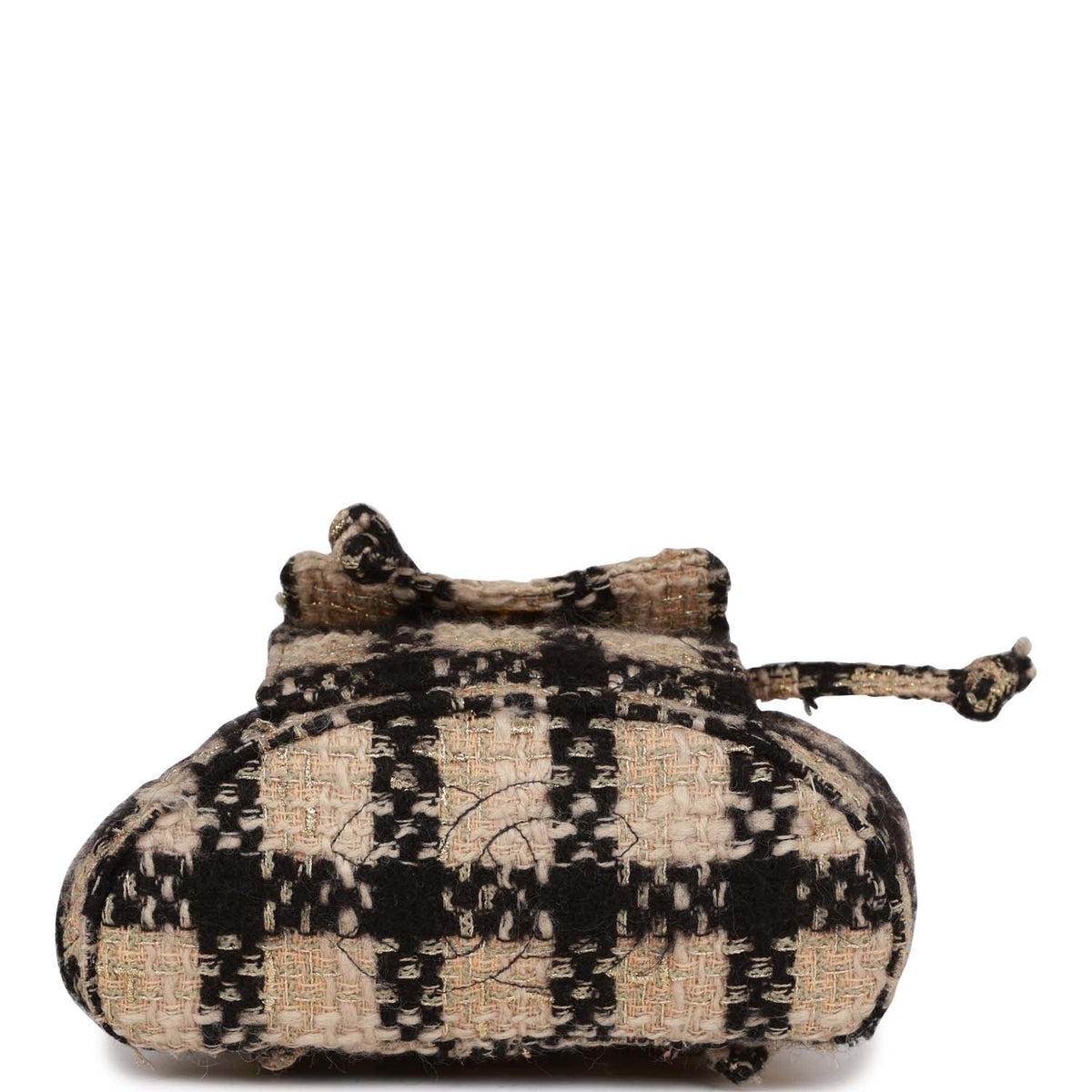 Vintage Chanel Duma Backpack Beige, Black Tweed Gold Hardware