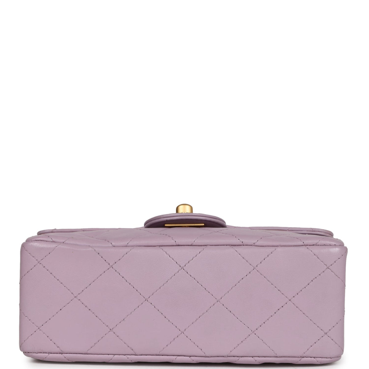 Vintage Chanel Mini Square Flap Bag Light Purple Lambskin Matte Gold Hardware