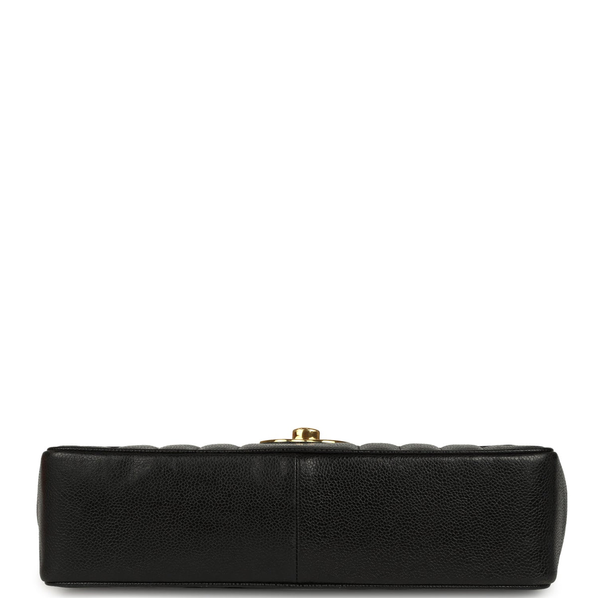 Vintage Chanel Jumbo Classic Mademoiselle Vertical Flap Black Caviar Gold Hardware