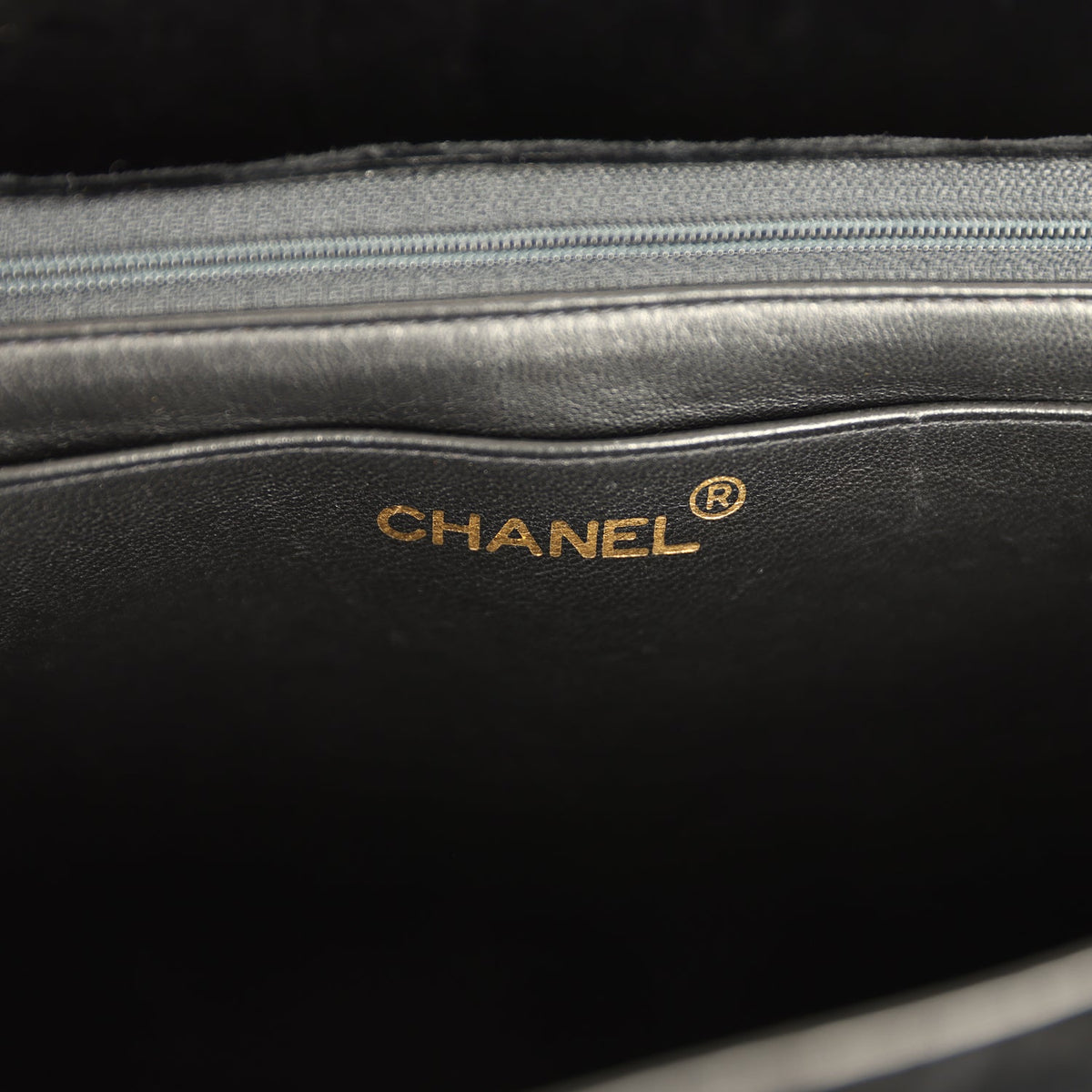 Vintage Chanel XL Classic Chevron Single Flap Bag Black Velvet Gold Hardware