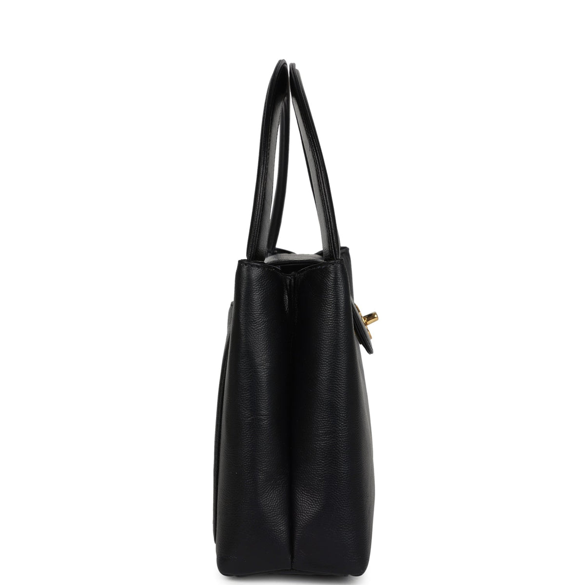 Vintage Chanel Large Kelly Black Caviar Gold Hardware