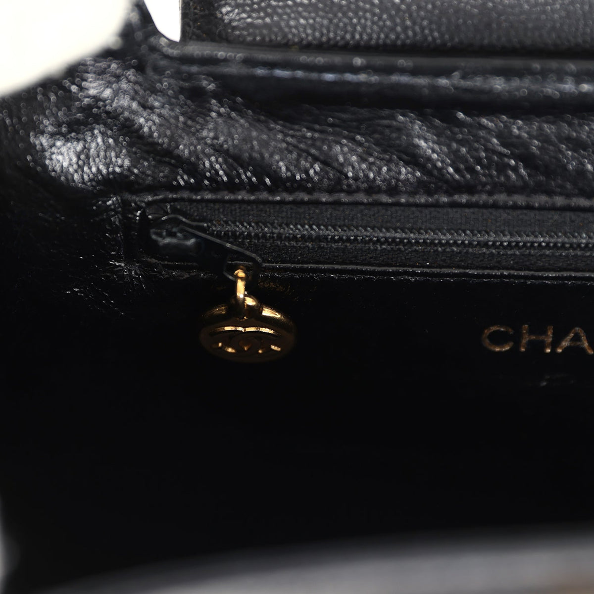 Vintage Chanel Large Kelly Black Caviar Gold Hardware