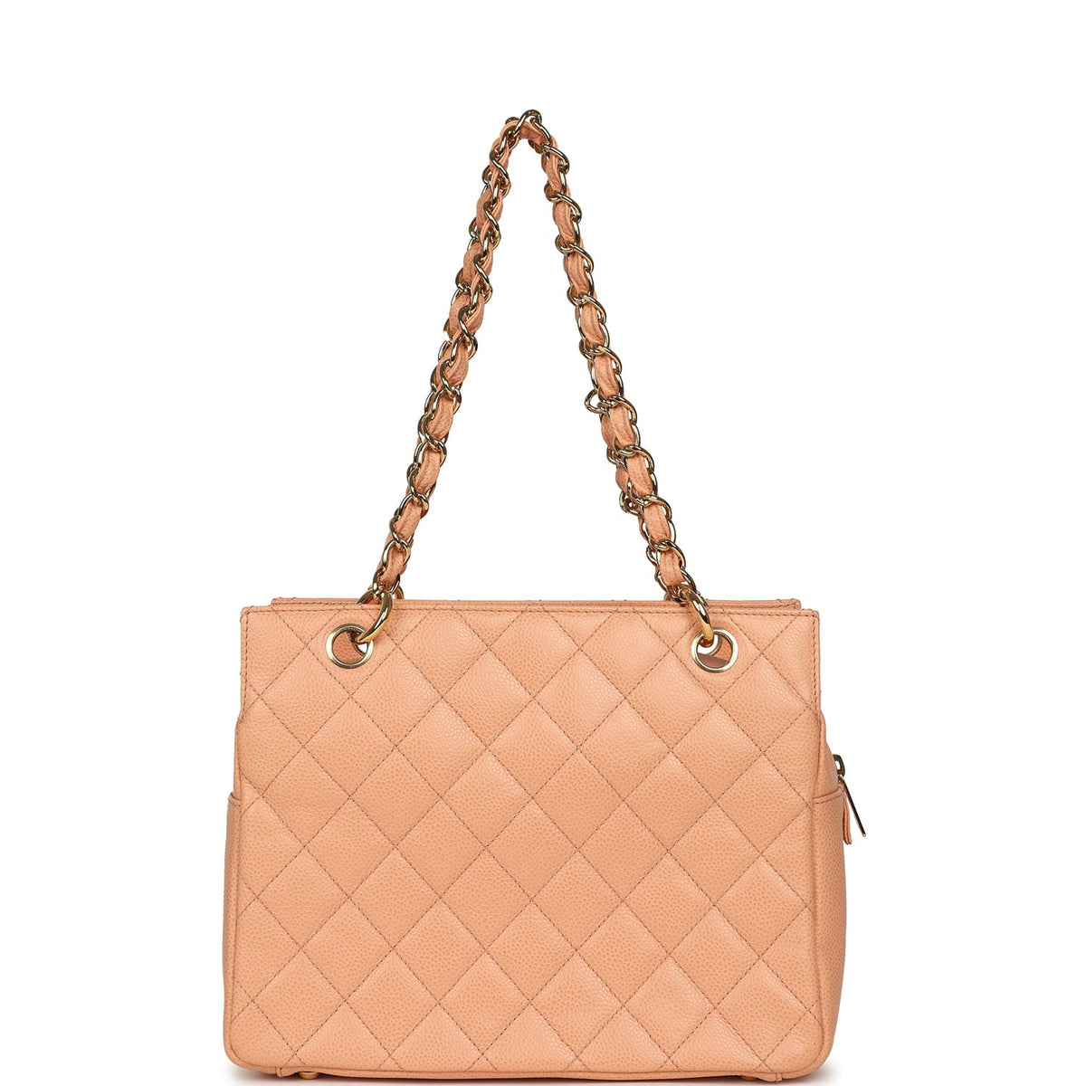 Vintage Chanel Petite Timeless CC Shopping Tote Pink Caviar Gold Hardware