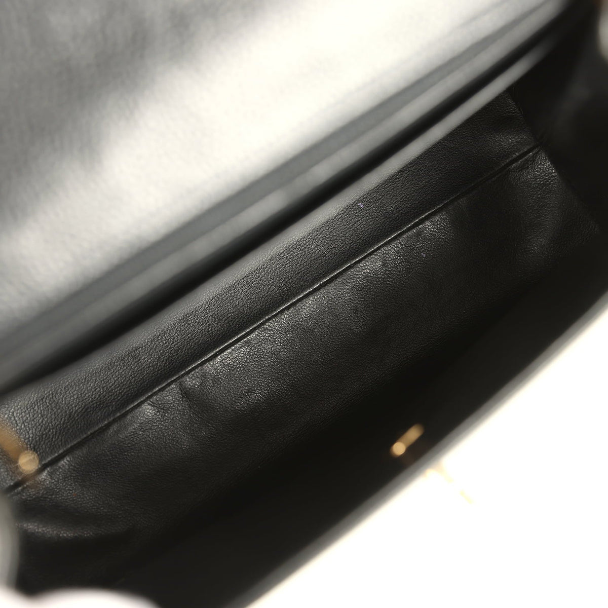Vintage Chanel Medium Shoulder Bag Black Caviar Gold Hardware