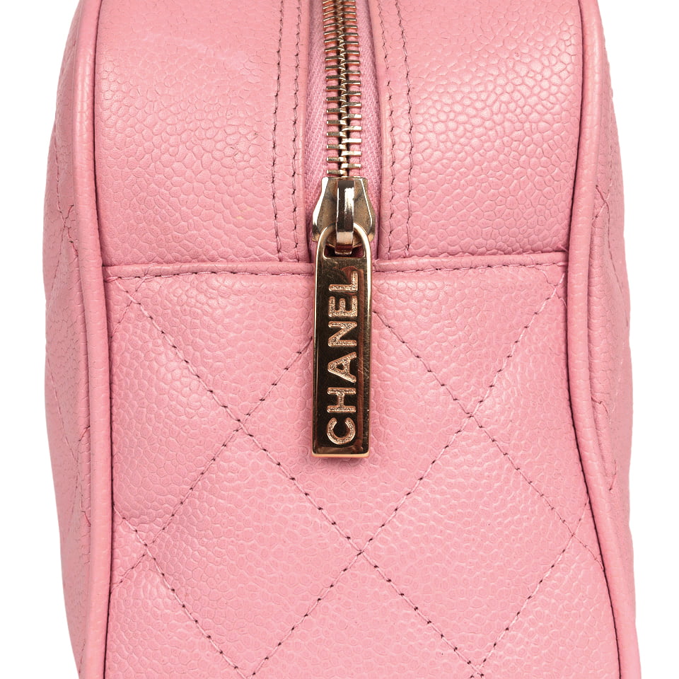 Vintage Chanel Small Timeless CC Bowling Bag Pink Caviar Gold Hardware