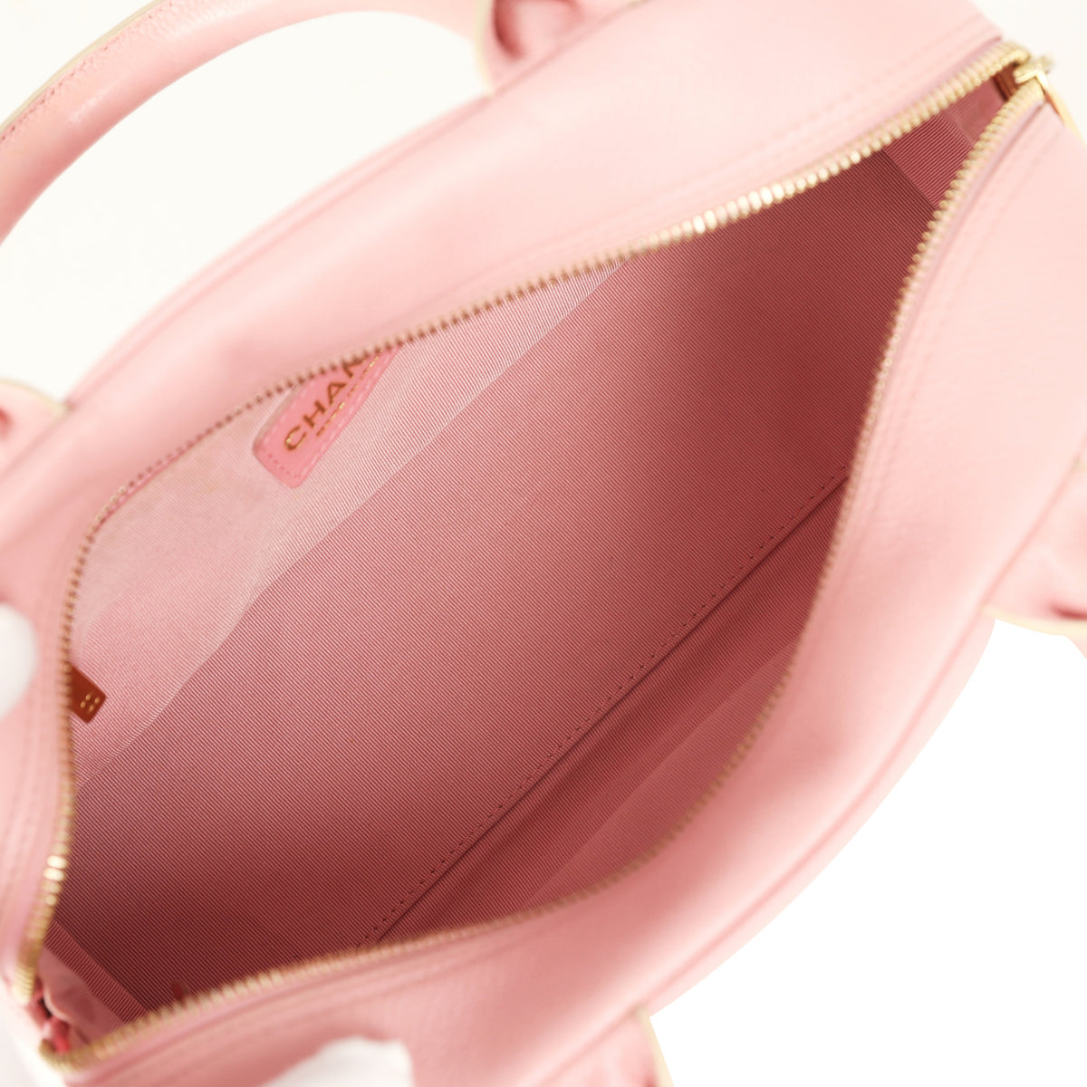 Vintage Chanel Small Timeless CC Bowling Bag Pink Caviar Gold Hardware
