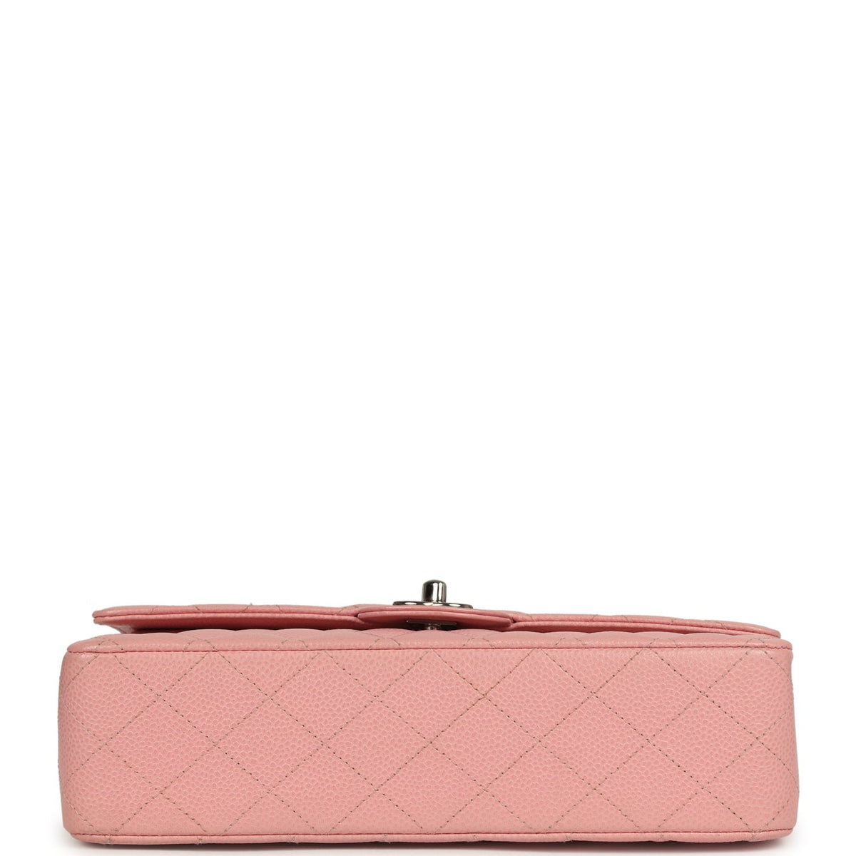Vintage Chanel Medium Classic Double Flap Bag Pink Caviar Silver Hardware