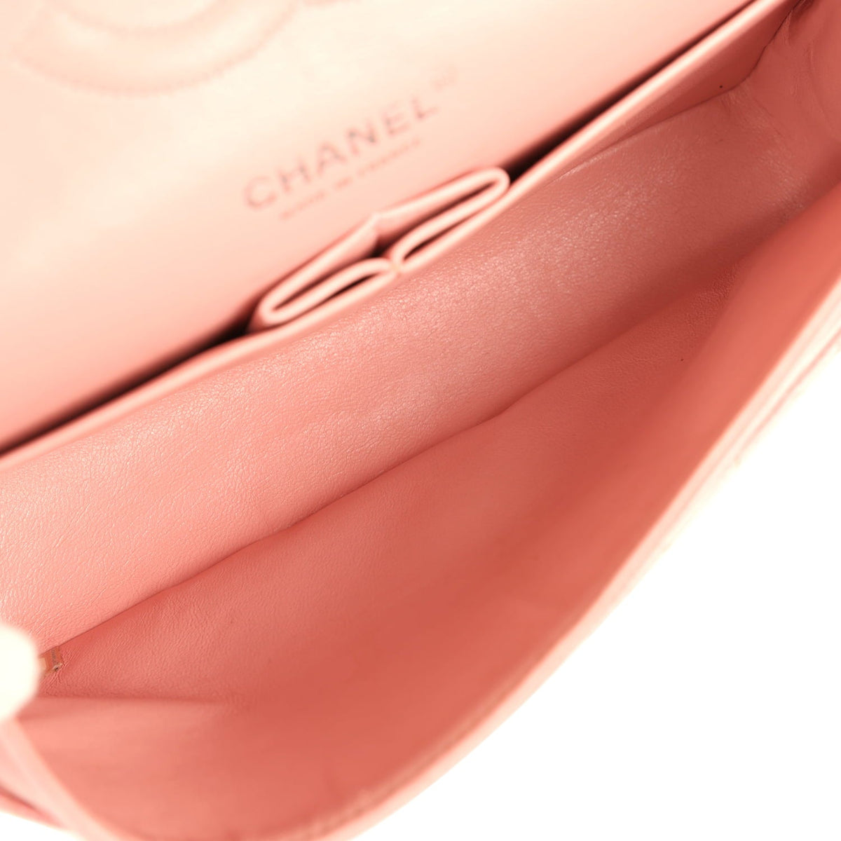 Vintage Chanel Medium Classic Double Flap Bag Pink Caviar Silver Hardware