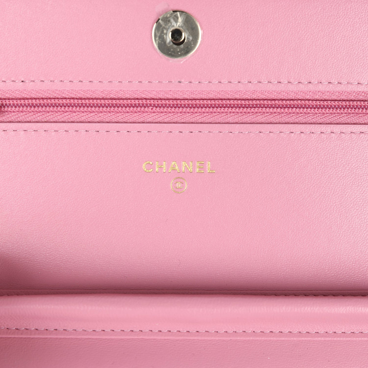 Chanel Classic Wallet On Chain WOC Pink Multicolored Tweed Gold Hardware