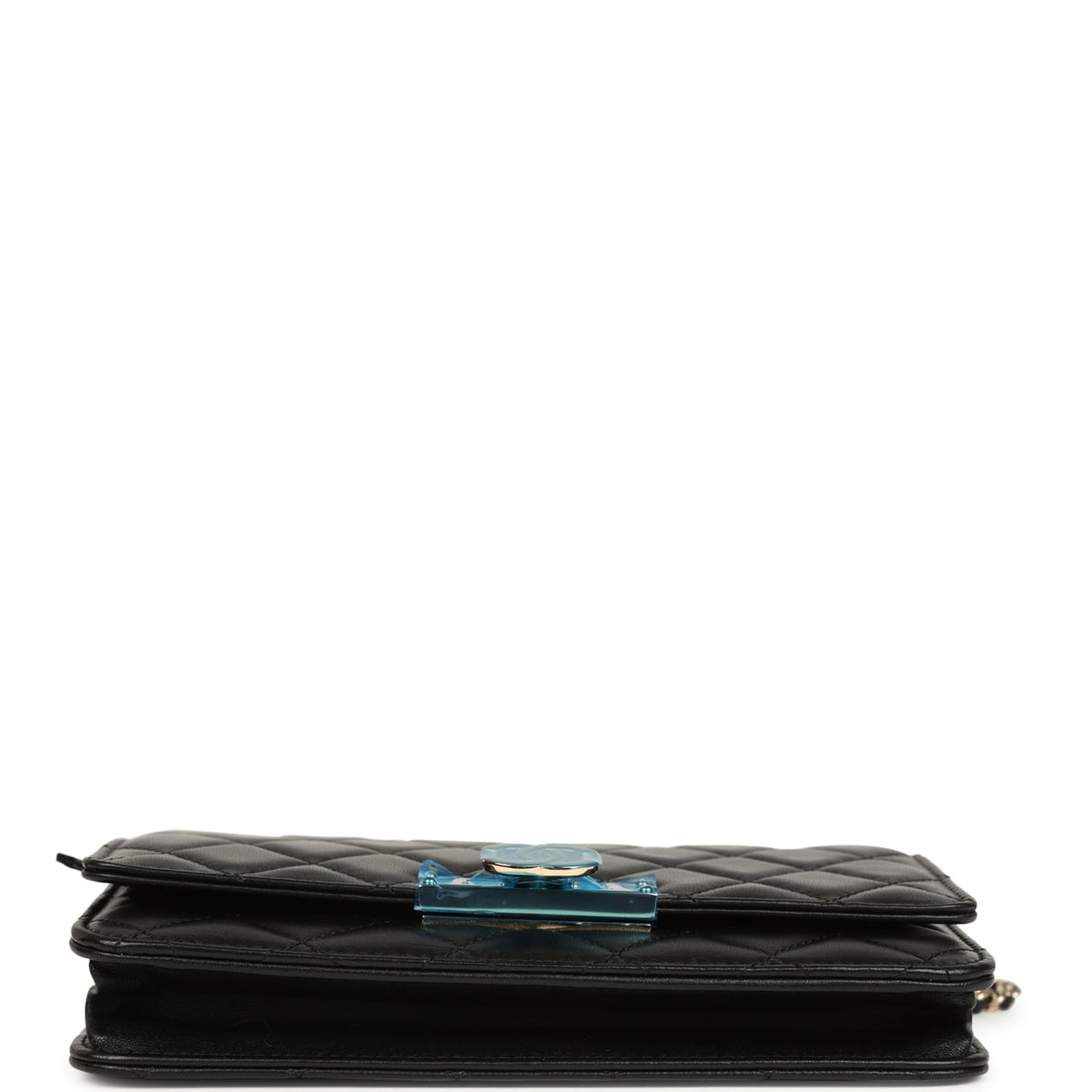 Chanel Wallet On Chain WOC Black Lambskin Light Gold Hardware