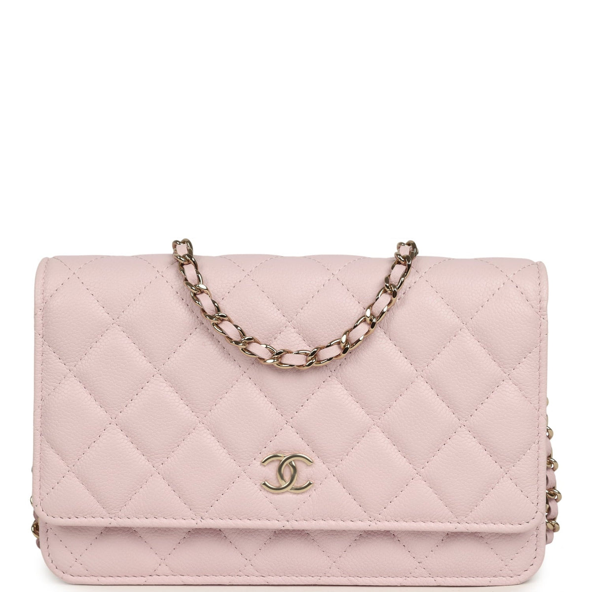 Chanel Wallet On Chain WOC Light Pink Caviar Light Gold Hardware