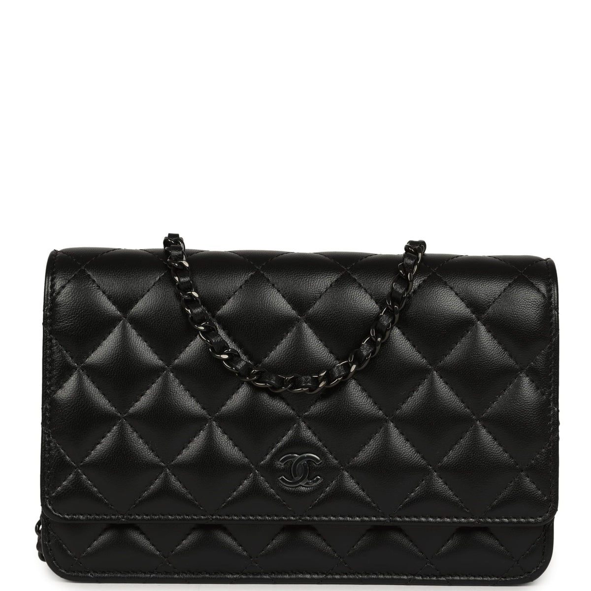 Chanel Classic Wallet On Chain WOC SO Black Lambskin Black Hardware
