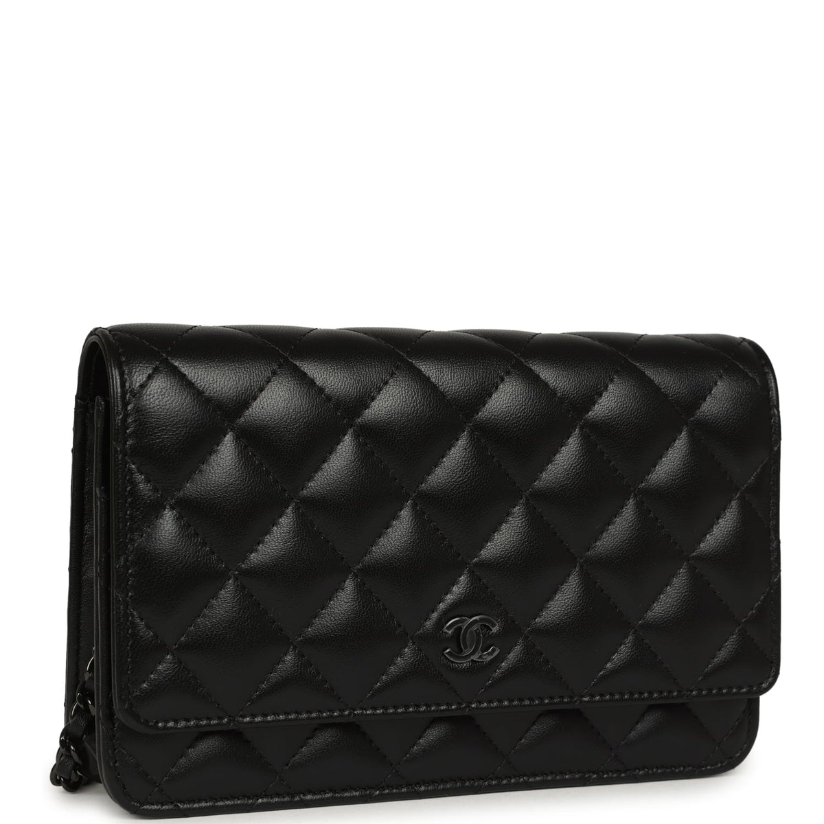 Chanel Classic Wallet On Chain WOC SO Black Lambskin Black Hardware