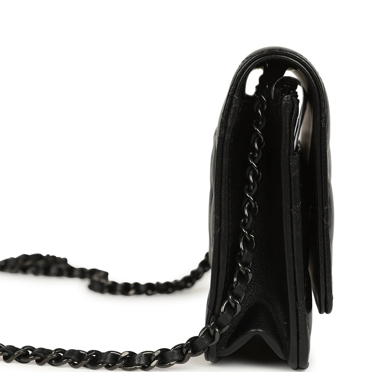 Chanel Classic Wallet On Chain WOC SO Black Lambskin Black Hardware