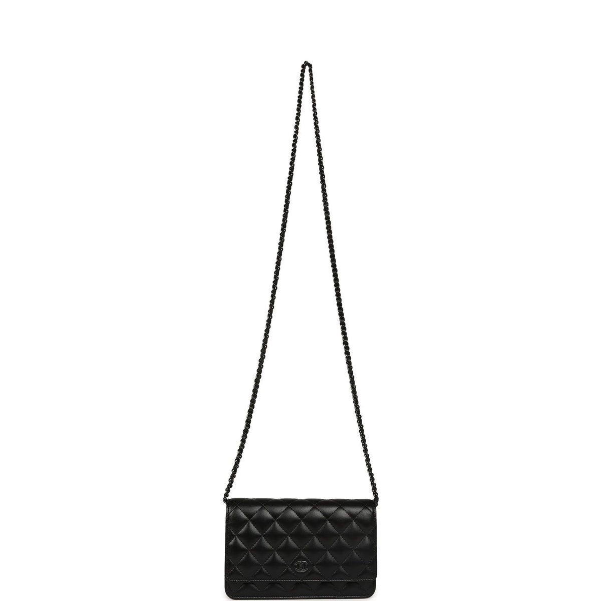 Chanel Classic Wallet On Chain WOC SO Black Lambskin Black Hardware