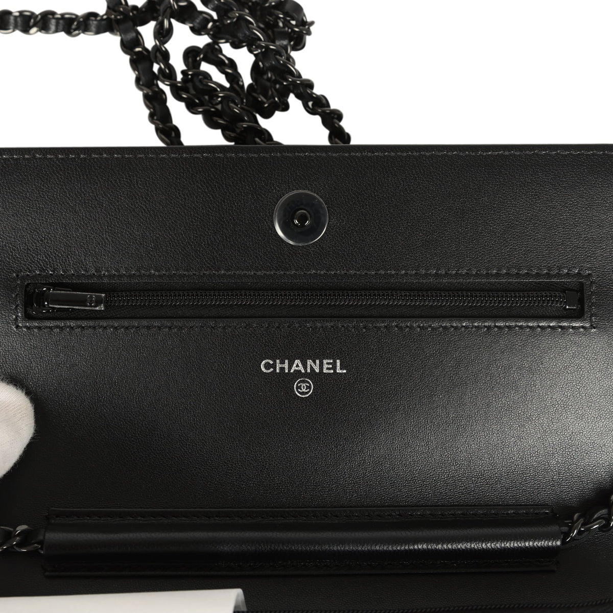Chanel Classic Wallet On Chain WOC SO Black Lambskin Black Hardware