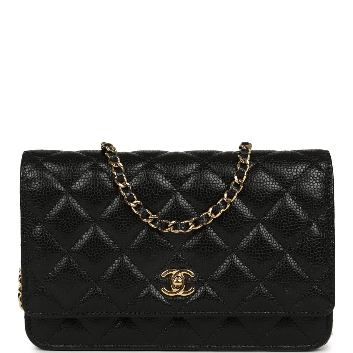 Chanel Wallet On Chain WOC Black Caviar Gold Hardware