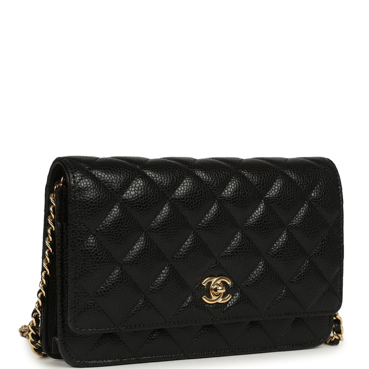 Chanel Wallet On Chain WOC Black Caviar Gold Hardware