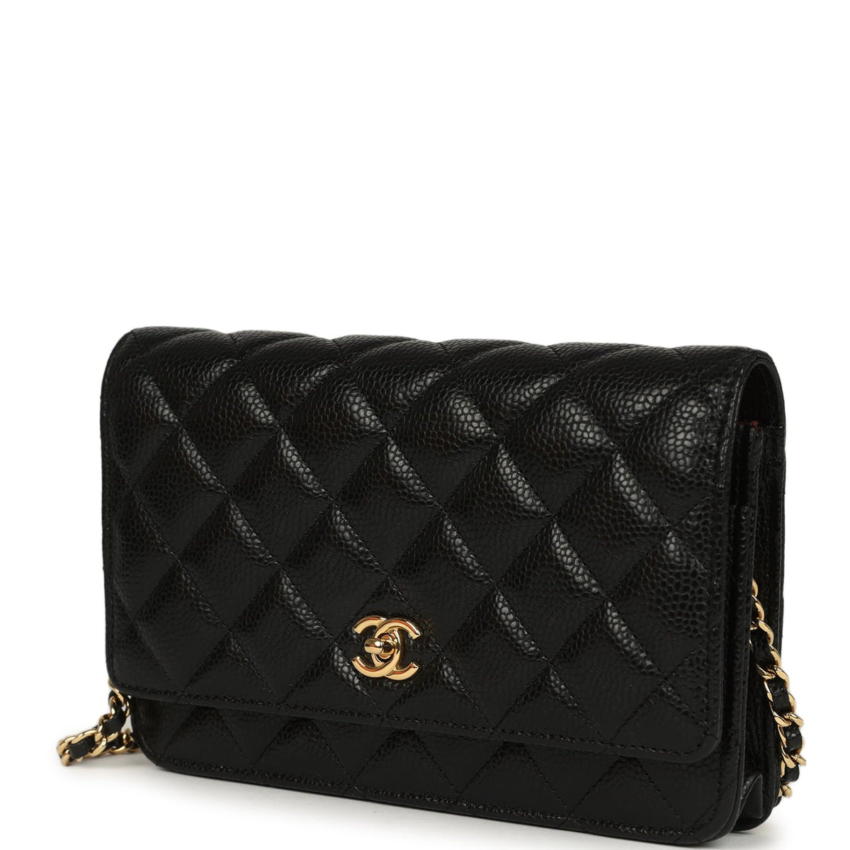 Chanel Wallet On Chain WOC Black Caviar Gold Hardware